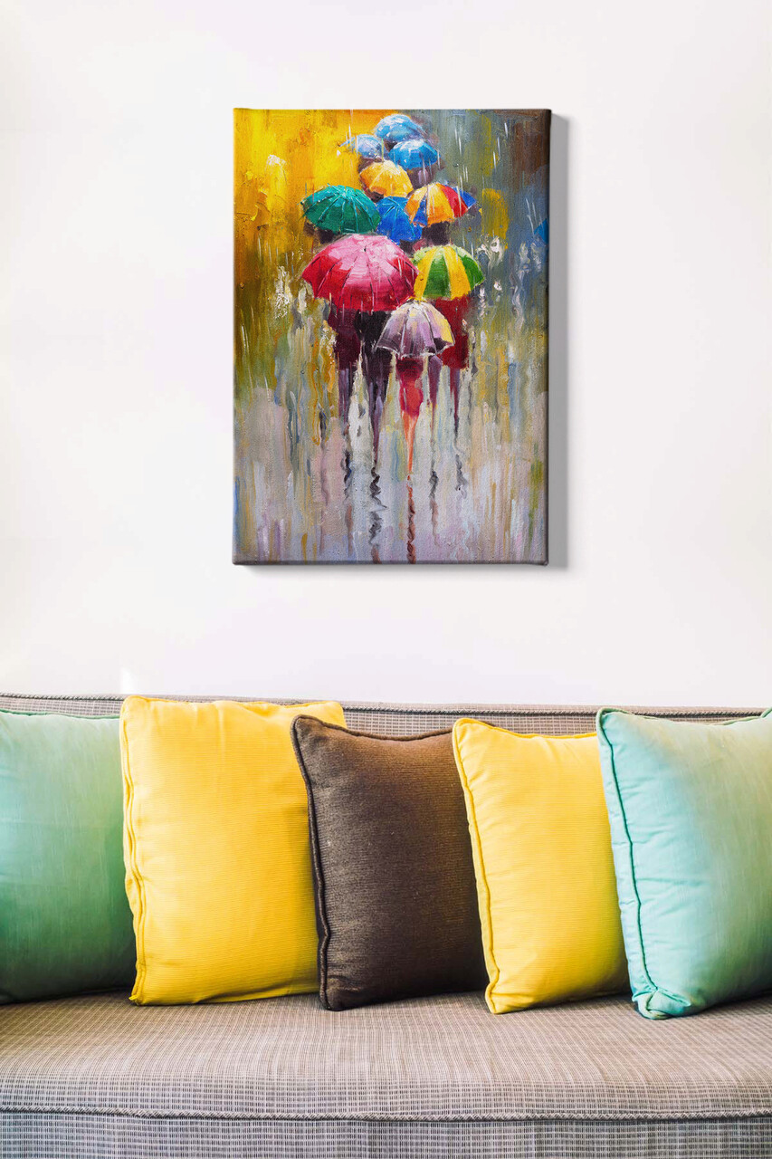 Tablou decorativ, Kanvas Tablo (50 x 70), Cadru: 100% LEMN (grosime: 3 cm), Multicolor - imagine 6